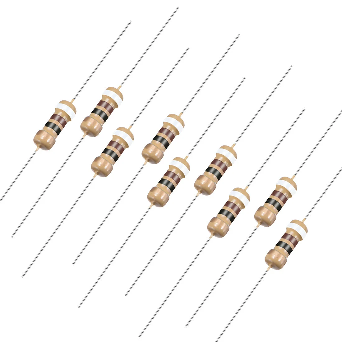 1/4 Watt 91 Ohm Carbon Film Resistors 5% Tolerances 0.25W 100pcs 4 Color Band