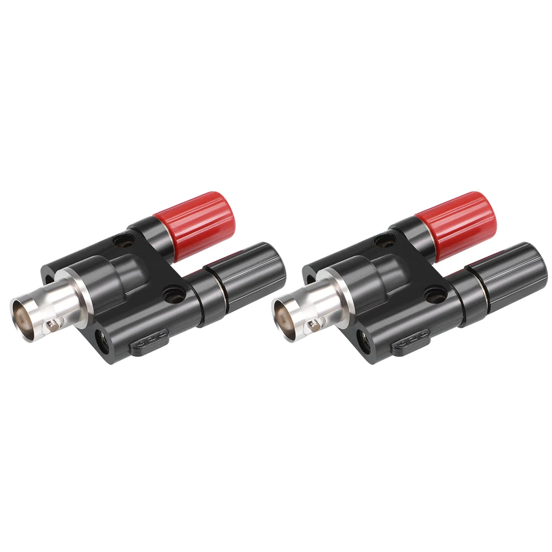 2 Pcs BNC Female to Dual 4mm Banana Female Jack Socket Binding Post Adapter Connector