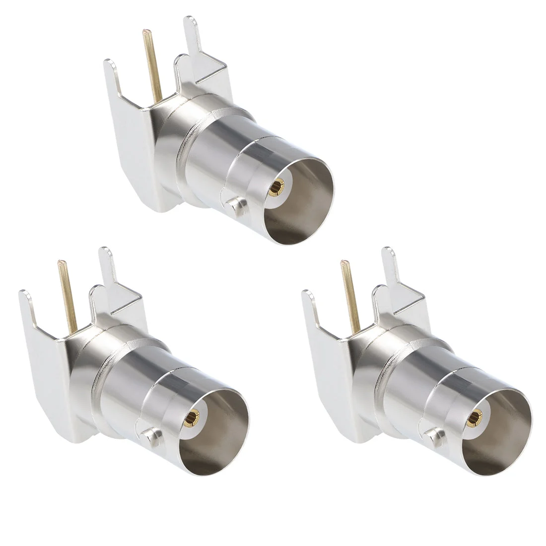 3PCS BNC Female Right Angle Adapter Socket PCB Panel Mount Connector
