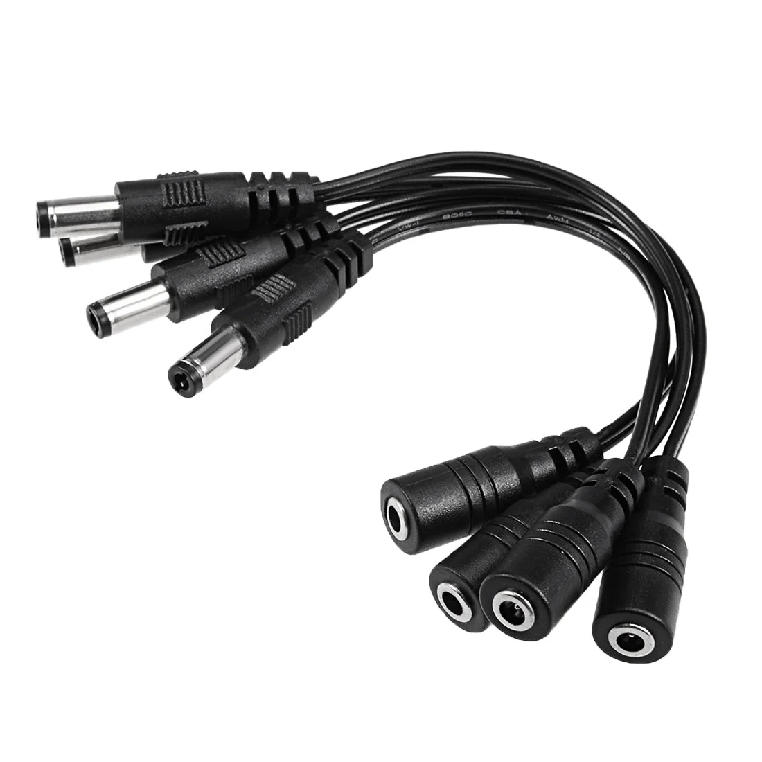 16cm Plastic 3.5X1.35mm Female to 5.5x2.5mm Male DC Power Cable Connector 4pcs