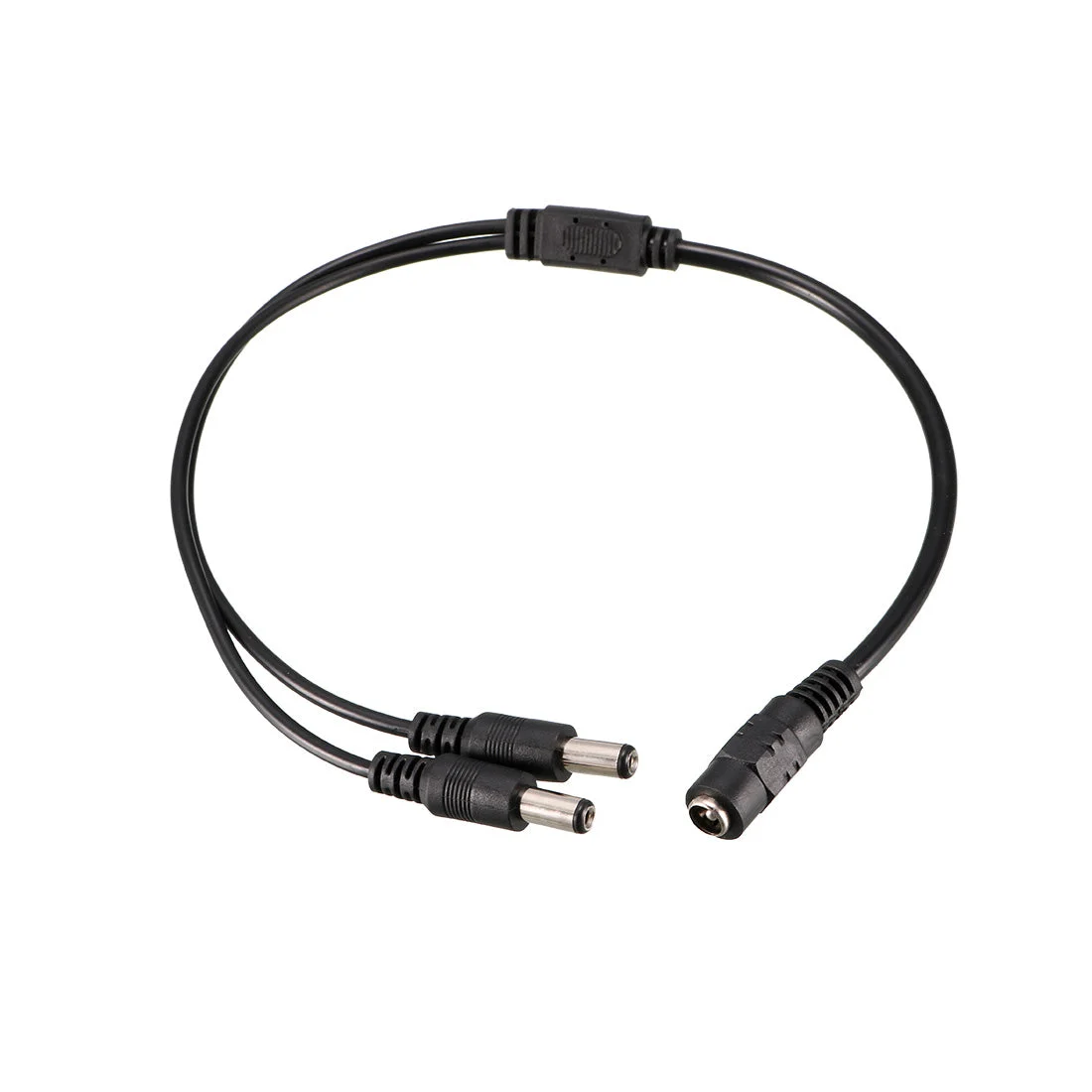 12V DC Power Splitter Cable 1 Female to 2 Male Connectors 40cm for CCTV Security Camera 2.1mmx5.5mm Black