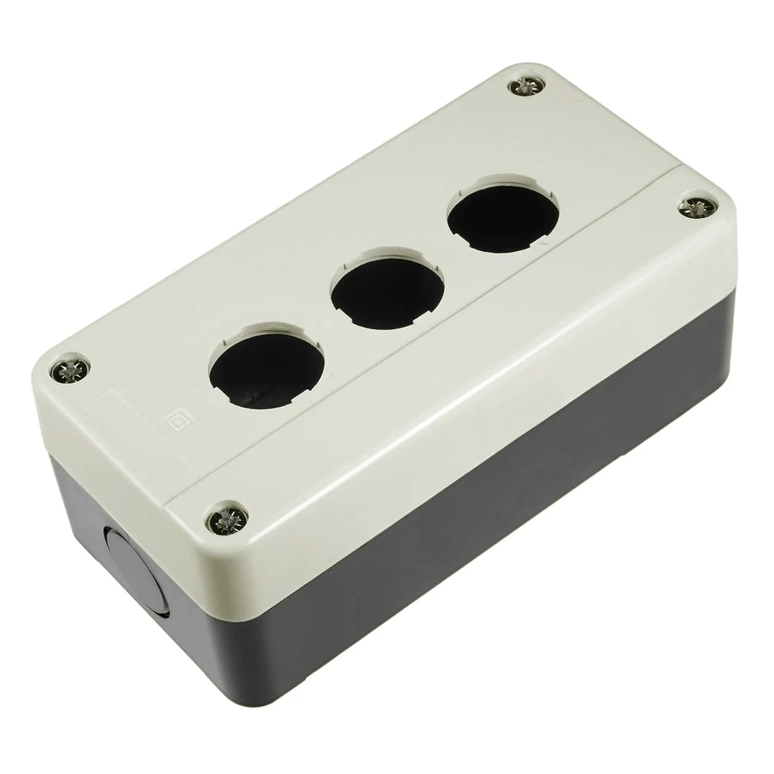Push Button Switch Control Station Box 22mm 3 Button Hole Black and Light Grey
