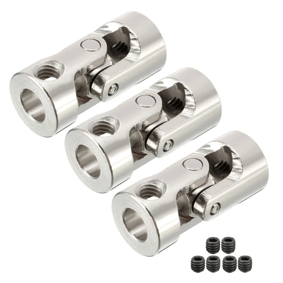3pcs 5mm to 5mm Inner Dia Rotatable Universal Steering Shaft U Joint Coupler L23XD11