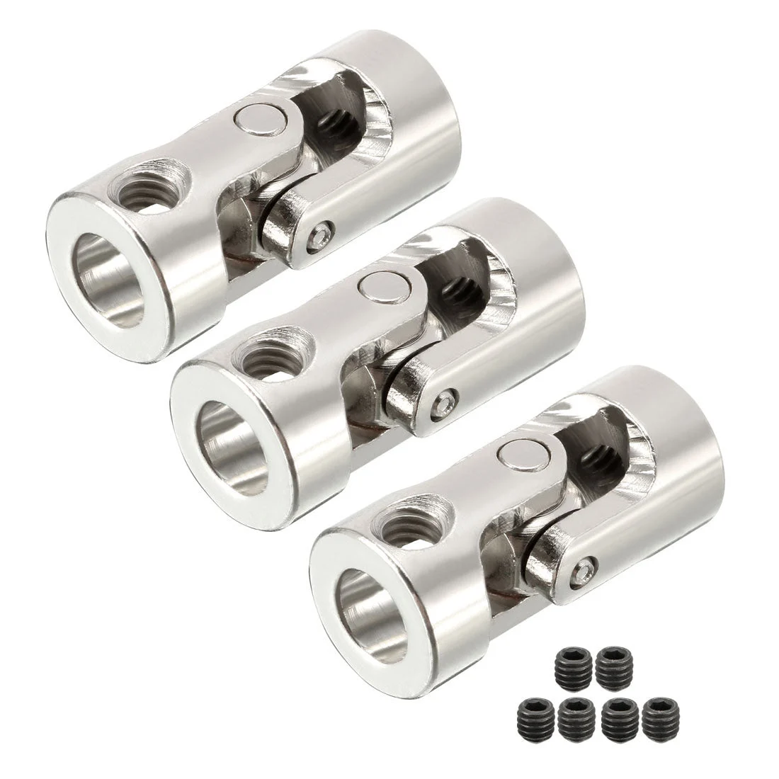3pcs 6mm to 6mm Inner Dia Rotatable Universal Steering Shaft U Joint Coupler L23XD11