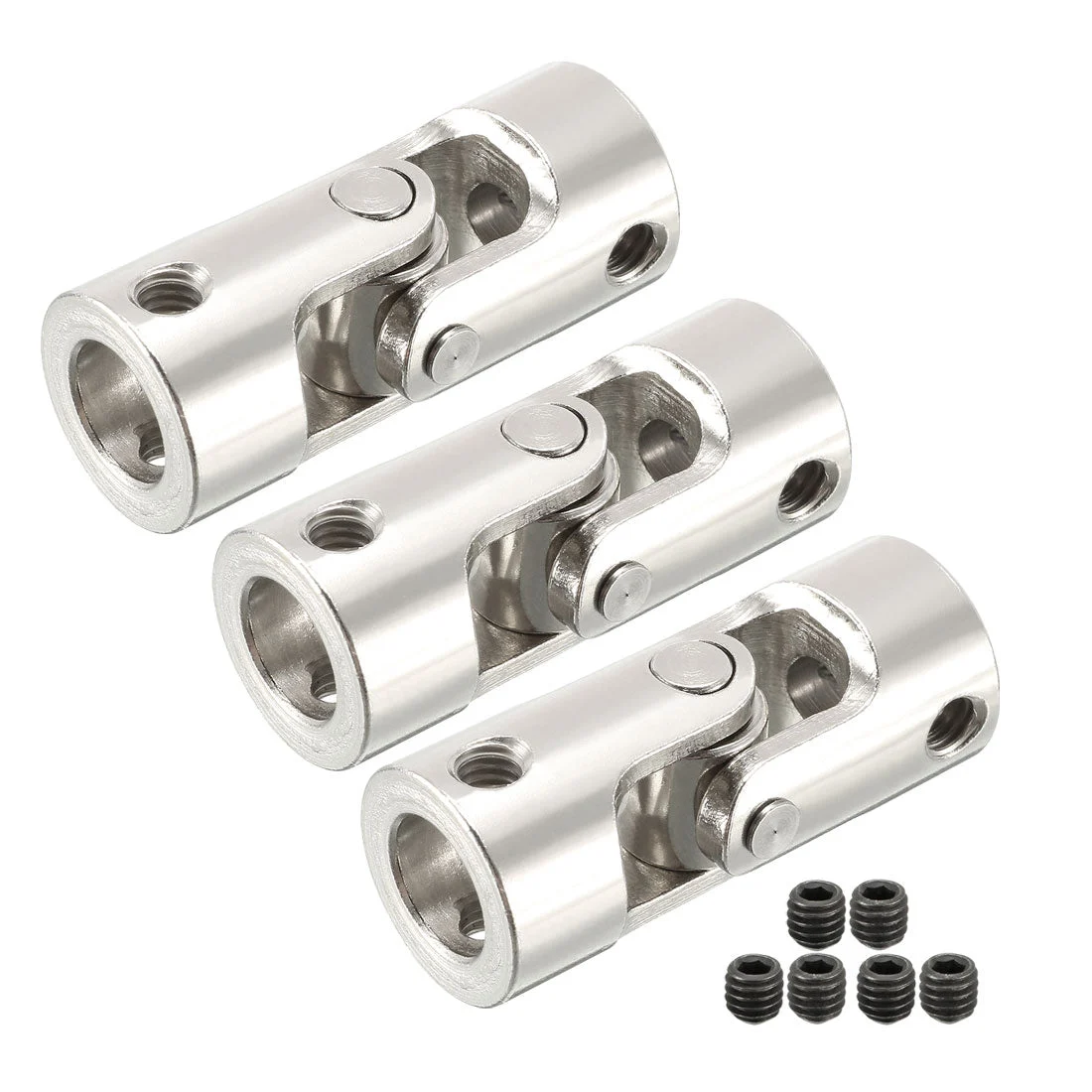 8mm to 8mm Inner Dia Rotatable Universal Steering Shaft U Joint Coupler L35XD14 3pcs