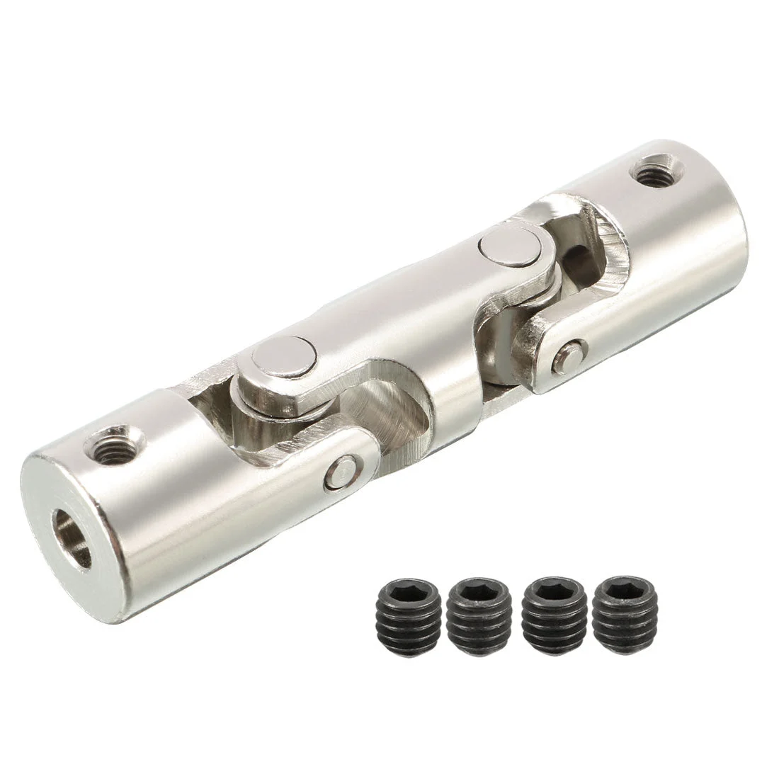 4mm to 4mm Inner Dia 2 Section Rotatable Universal Steering Shaft U Joint Coupler L52XD12