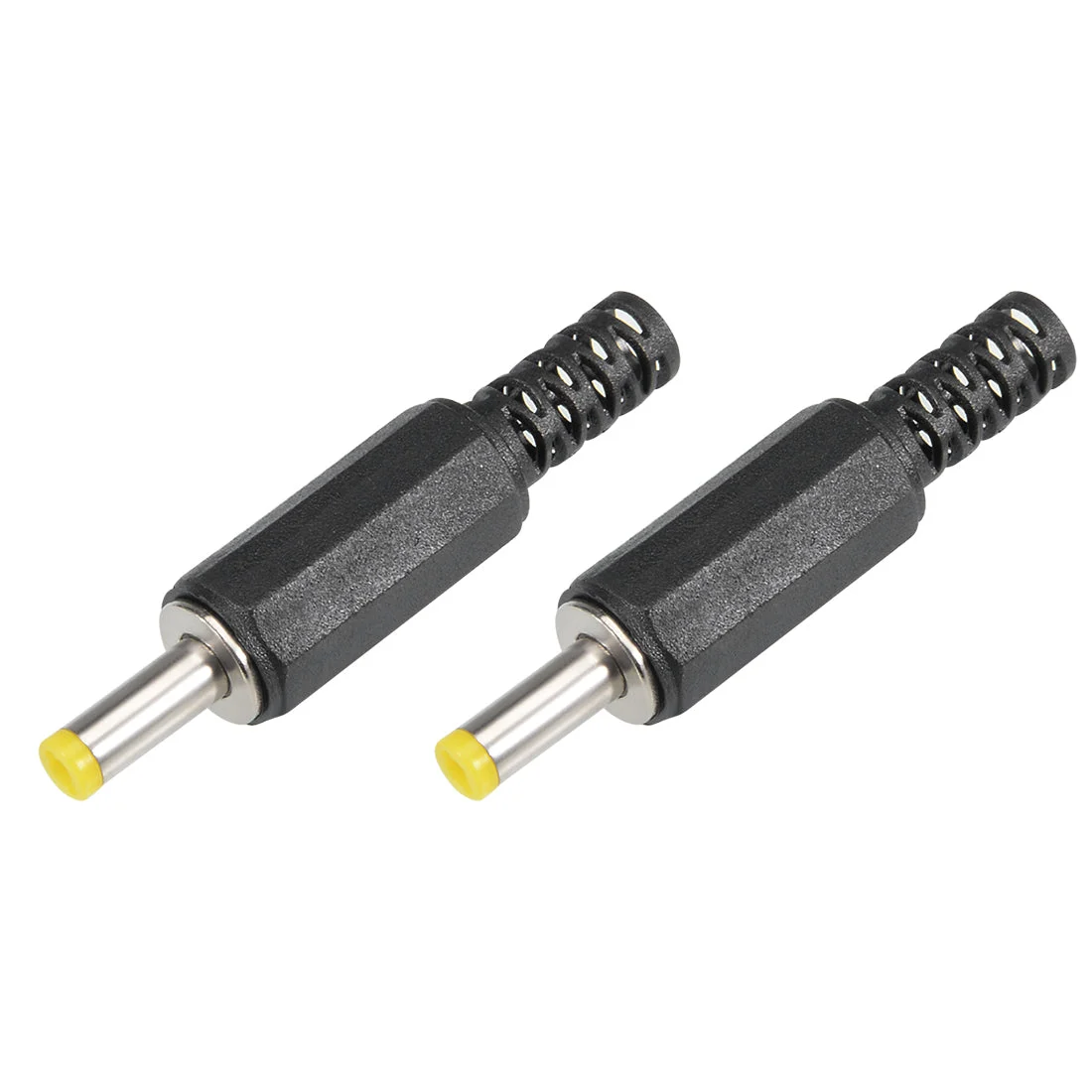 2 pcs DC Male Connector 4.0mm x 1.7mm Power Cable Jack Adapter Black
