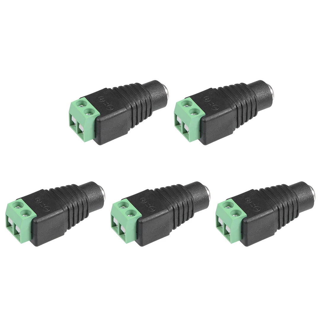 5Pcs 5.5x2.1mm Female DC Power Jack Plug Adapter Connector for LED Strip CCTV Camera Cable Wire Ends