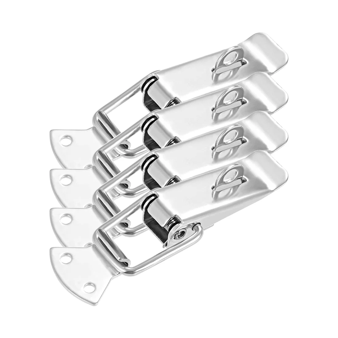304 Stainless Steel Spring Loaded Toggle Case Box Chest Trunk Latch Catches Hasps Clamp 4 pcs, 127mm Overall Length