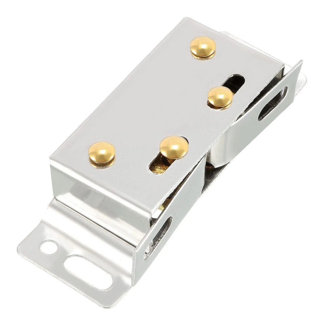 Wardrobe Door Stainless Steel Double Ball Roller Catch Latch Silver Tone