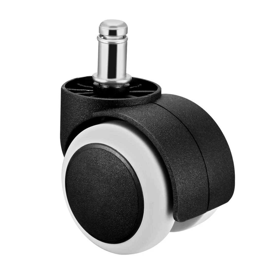 Office Chair Casters Wheels 2 Inch PU Twin Wheel Universal Standard 11mm Stem Swivel Caster White
