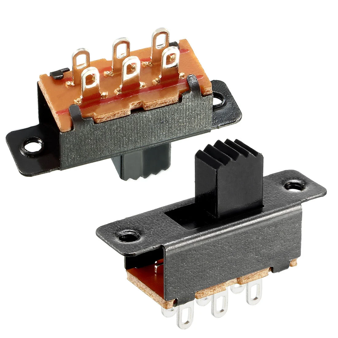 Uxcell 5Pcs 6mm Vertical Slide Switch DPDT 6 Terminals PCB Panel Latching