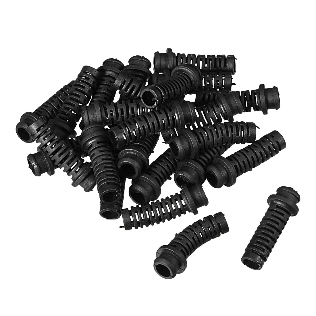 25pcs 6mm Inner Dia PVC Strain Relief Cord Boot Protector Power Tool Hose Black
