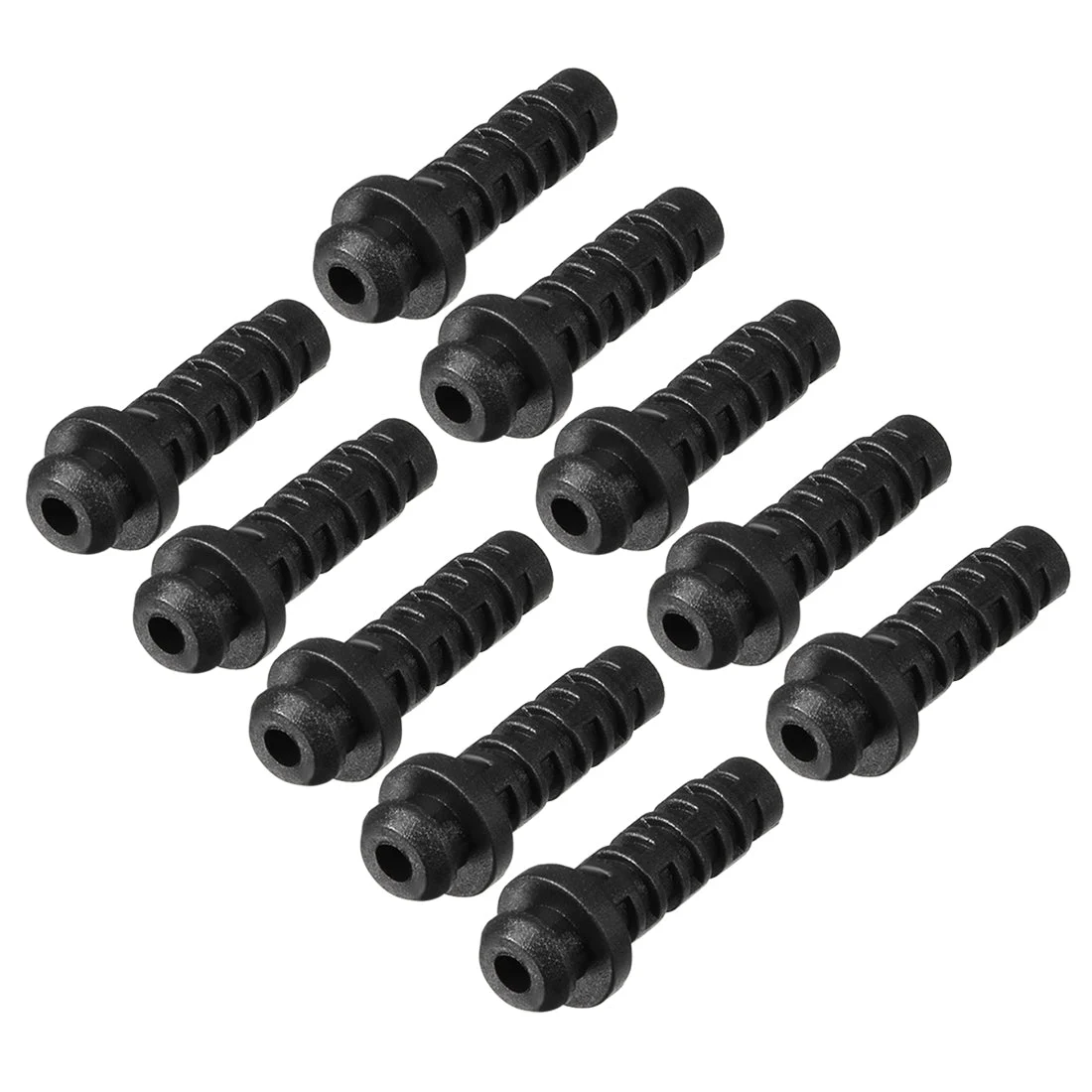 10pcs 3mm Inner Dia PVC Strain Relief Cord Boot Protector Power Tool Hose Black