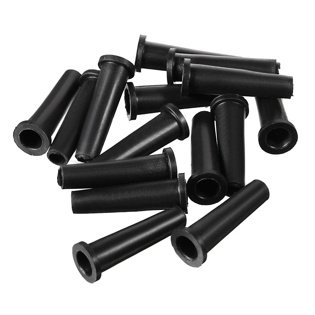 15Pcs 7.5-4.5mm Inner Dia PVC Strain Relief Cord Boot Protector Cable Sleeve Hose Black