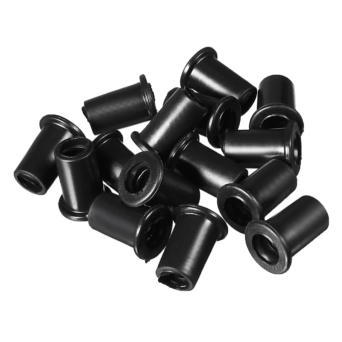 15Pcs 7mm Inner Dia PVC Strain Cord Boot Protector Cable Sleeve Hose Black