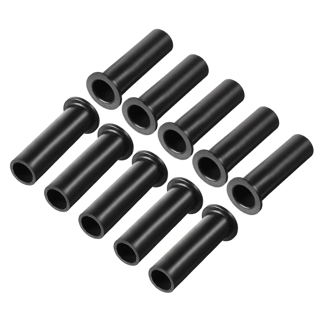 10 Pcs PVC Strain Relief Cord Boot Protector Cable Sleeve Hose 49mm Long Black