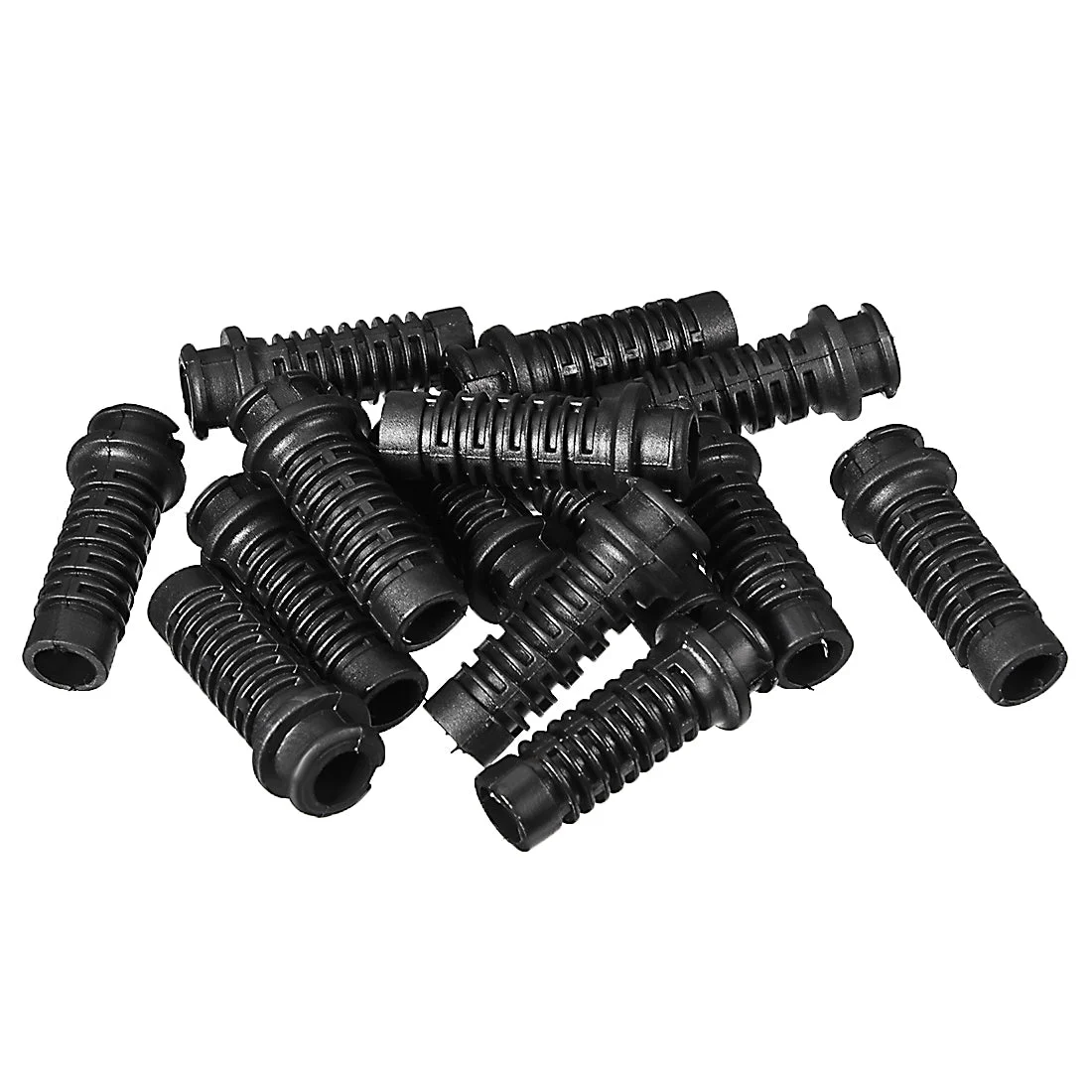 15pcs 7.5-8mm PVC Strain Relief Cord Boot Protector Power Tool Hose Black