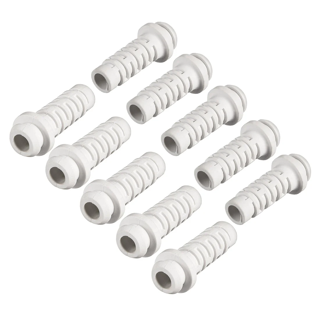 10pcs 5mm Inner Dia PVC Strain Relief Cord Boot Protector Power Tool Hose White