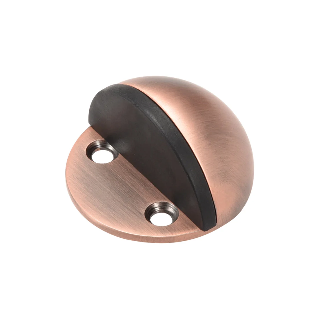 Stainless Steel Floor Door Stopper with Rubber Bumper Adhesive/Screw Mounted Copper Tone