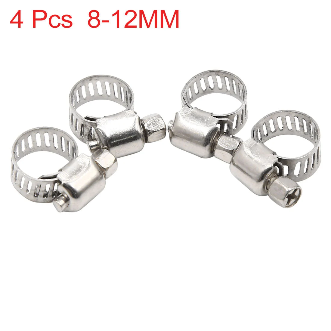 4pcs 8-12MM Stainless Steel Car Vehicle Drive Hose Clamp Fuel Line Clip