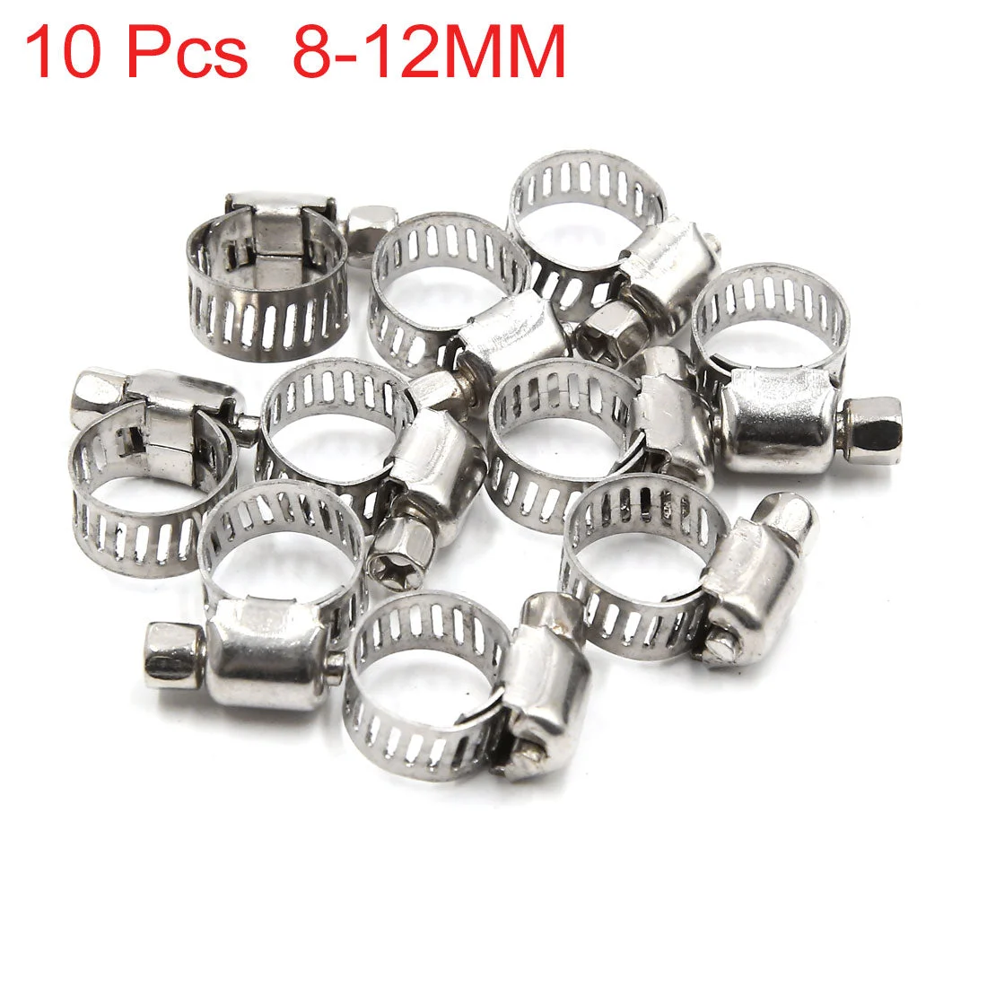 10pcs 8-12MM Stainless Steel Car Vehicle Drive Hose Clamp Fuel Line Clip