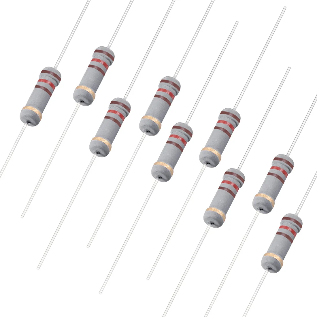 100pcs Carbon Film Resistors 120 Ohm 1W 5%Tolerances 4 Color Bands