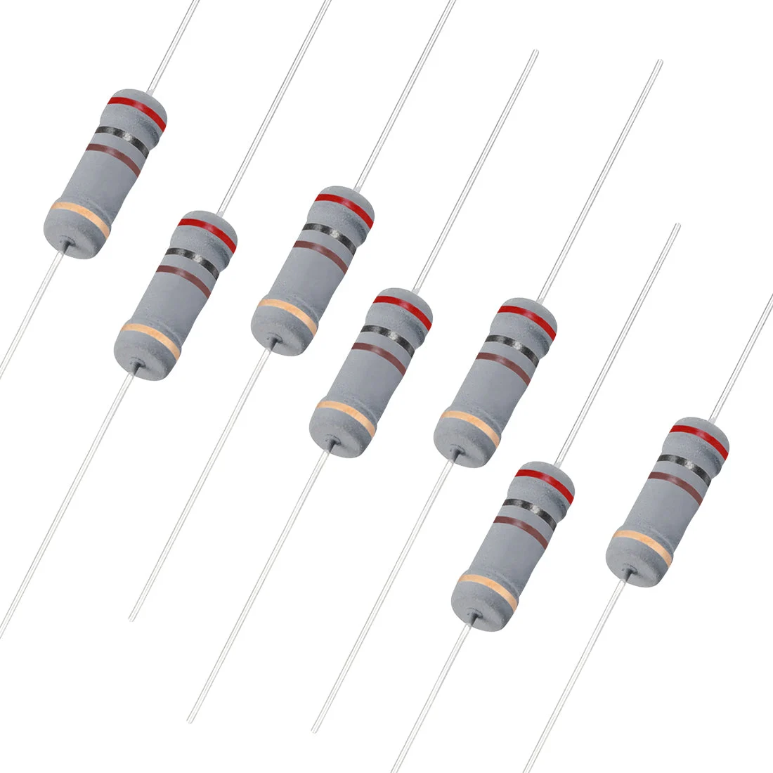 200pcs 2W 200 Ohm Carbon Film Resistor 5% Tolerance 4 Color Bands