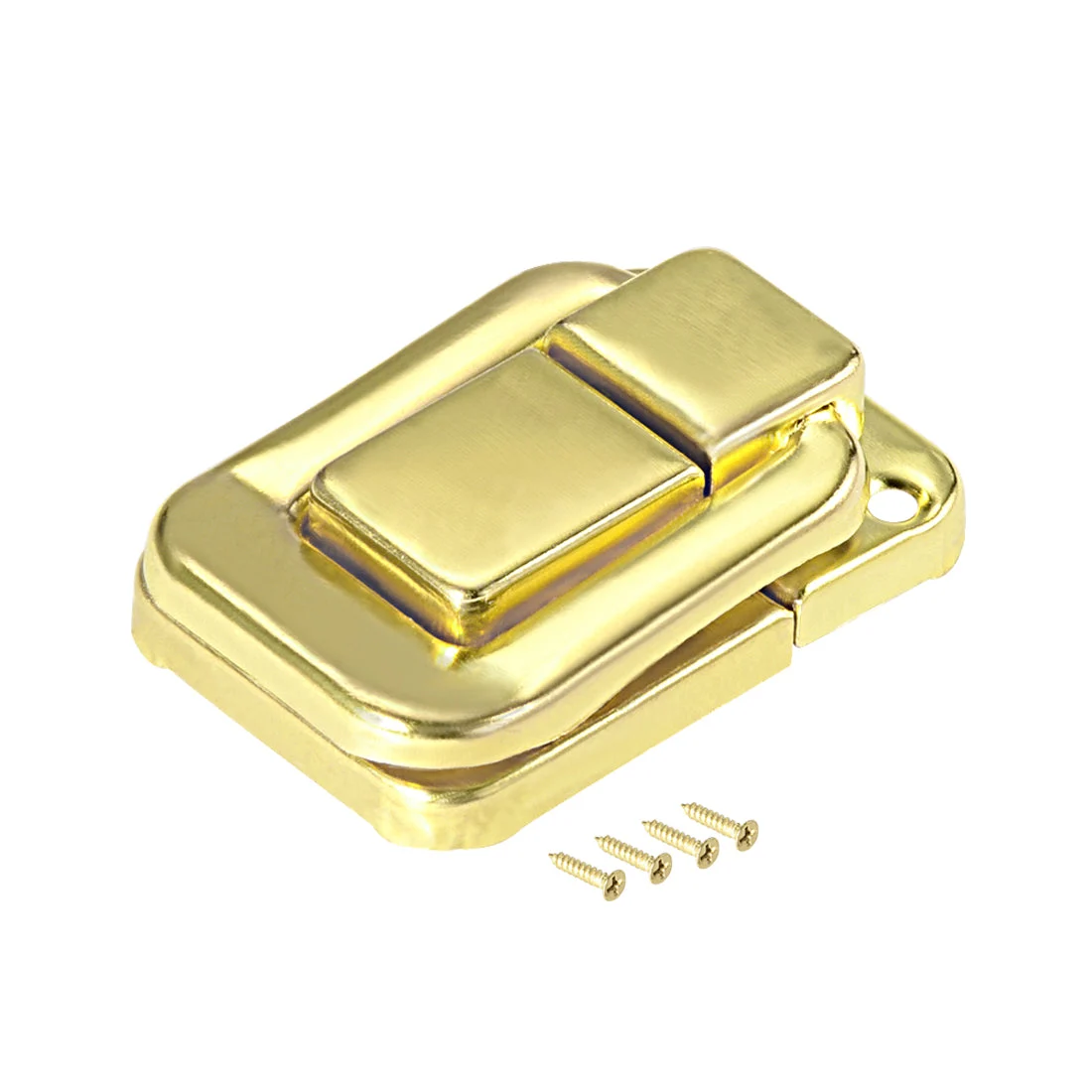 Toggle Catch Lock, 40mm Retro Decorative Yellow Hasp w Screws for Suitcase Chest Trunk Latch Clasp, Pack of 5