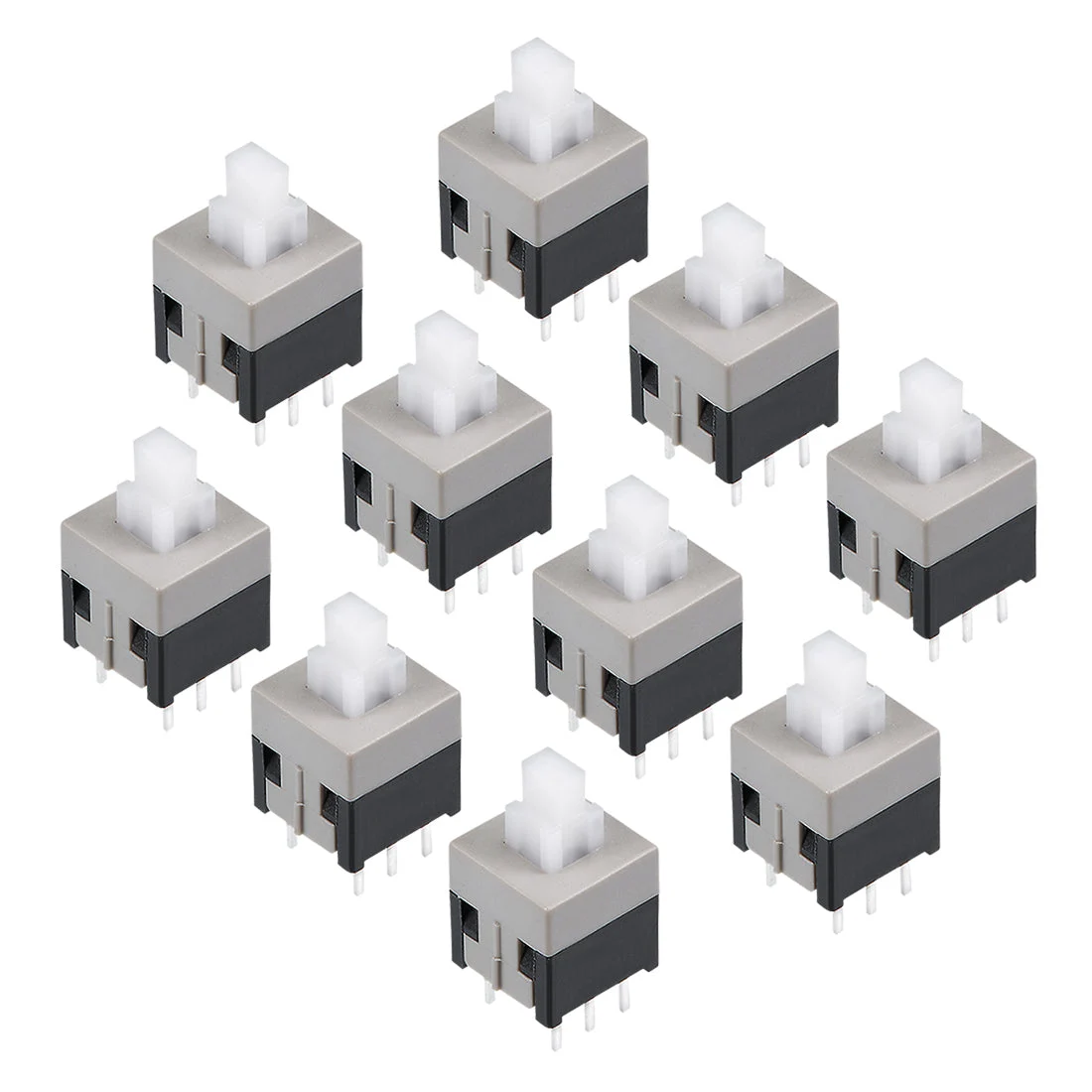 8.5x8.5x18mm PCB DIP Latching Tact Tactile Push Button Switch Self Lock 6 Pin 10PCS