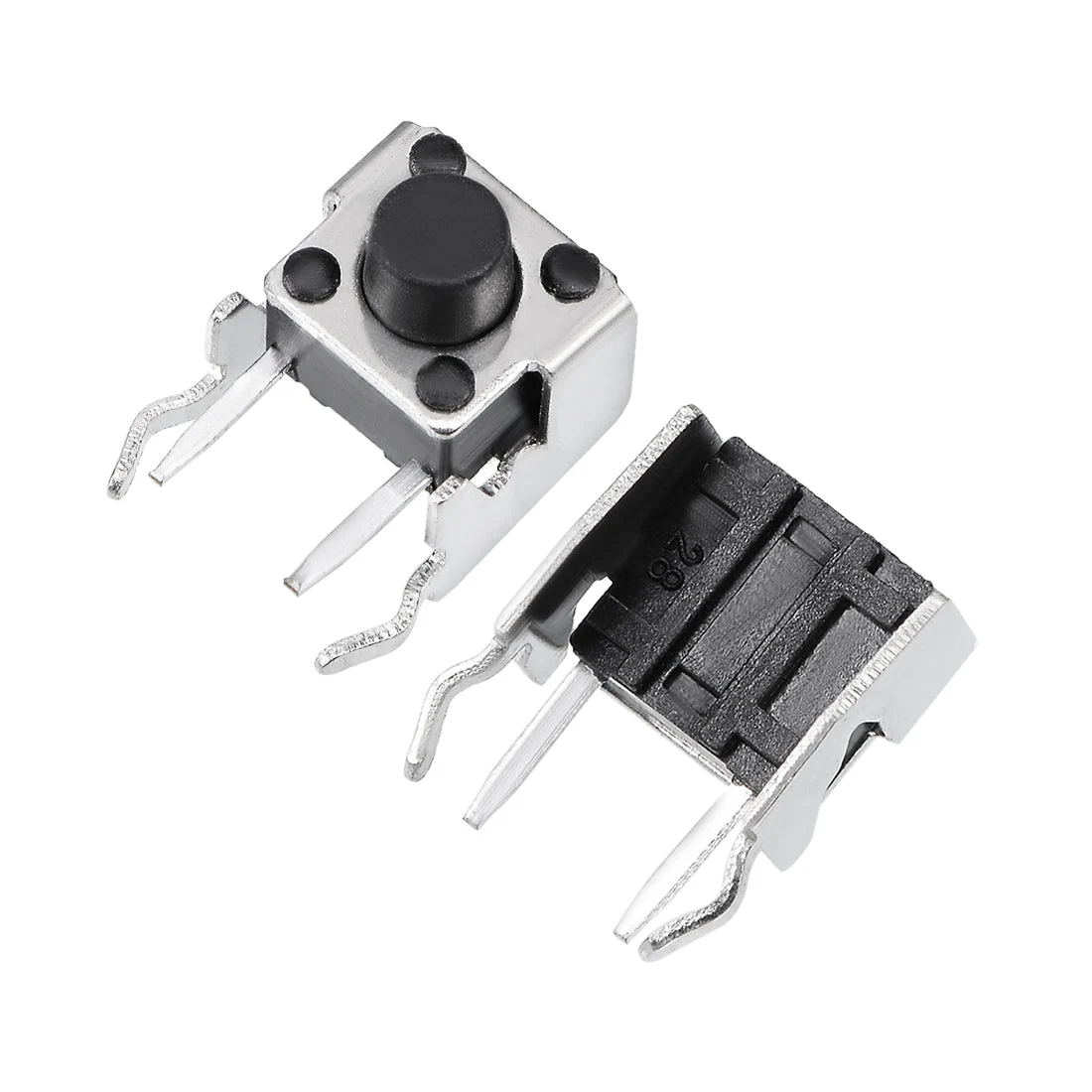 55Pcs Momentary PCB Side Mounting Fixed Bracket Pushbutton Push Button Tact Tactile Switch DIP 2 Terminals 6x6x6mm