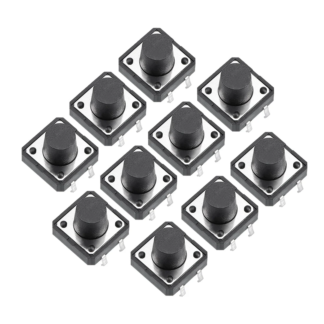 12x12x9mm Panel Mini/Micro/Small PCB Momentary Tactile Tact Push Button Switch DIP Black Color 10PCS