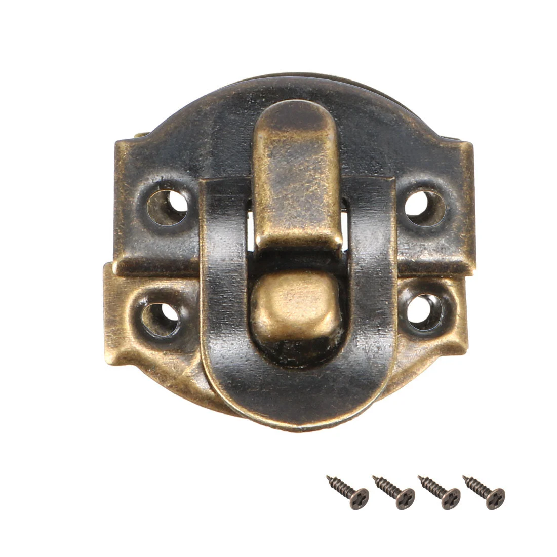 Box Latch, Retro Style Small Size Bronze Decorative Hasp Jewelry Cases Catch w Screws 10 pcs