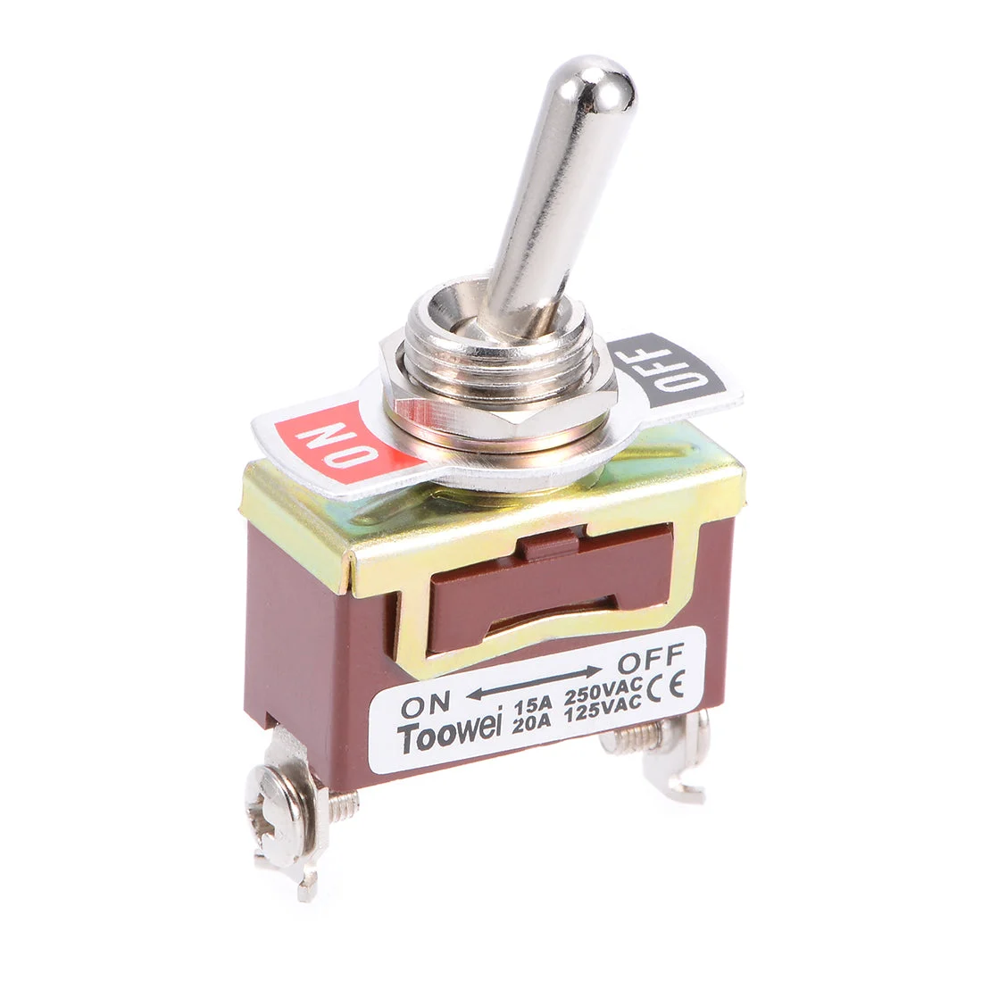 T701A SPST Rocker Toggle Switch Self Locking Heavy-Duty 15A 250V 20A 125V 2P ON/OFF Switch Metal Bat Waterproof Boot Cap Cover
