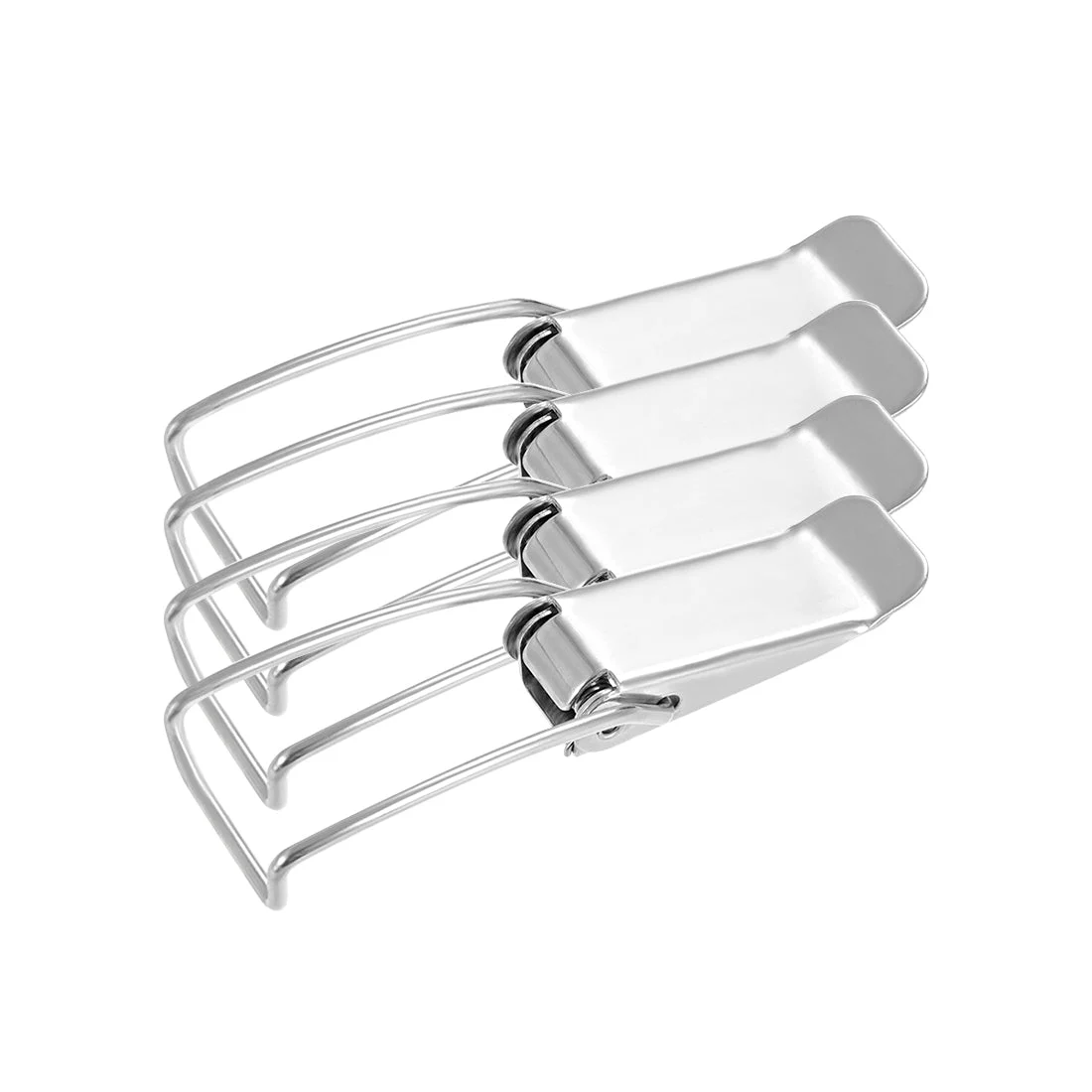 4 Pcs 304 Stainless Steel Spring Loaded Toggle Case Box Chest Trunk Latch Catches Hasps Clamps, 86mm Length
