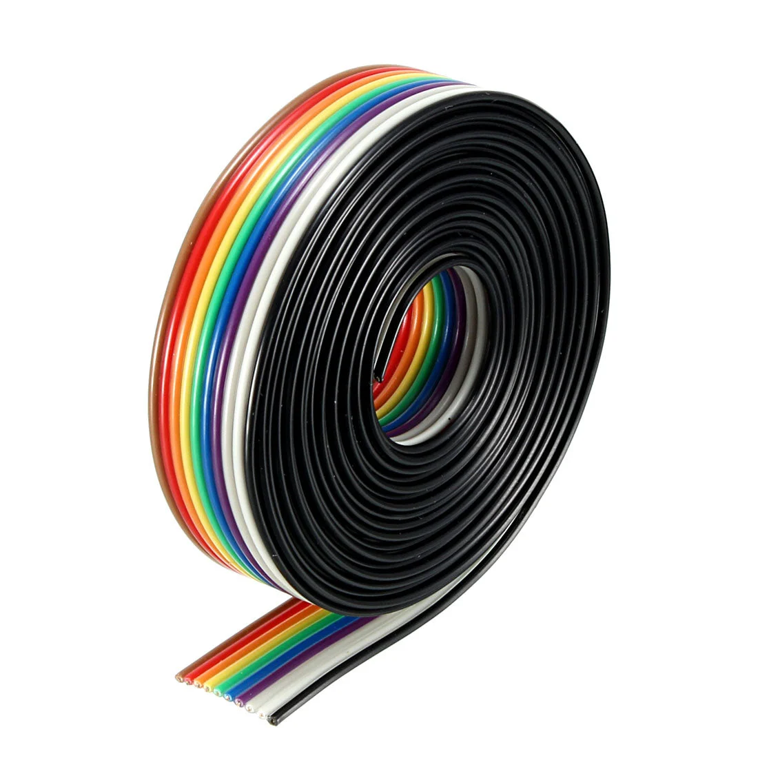 Flat Ribbon Cable 10P Rainbow IDC Wire 1.27mm Pitch 2m Long