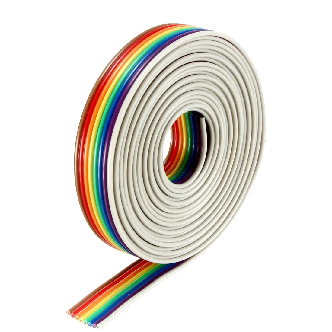 Flat Ribbon Cable 8P Rainbow IDC Wire 1.27mm Pitch 2m Long