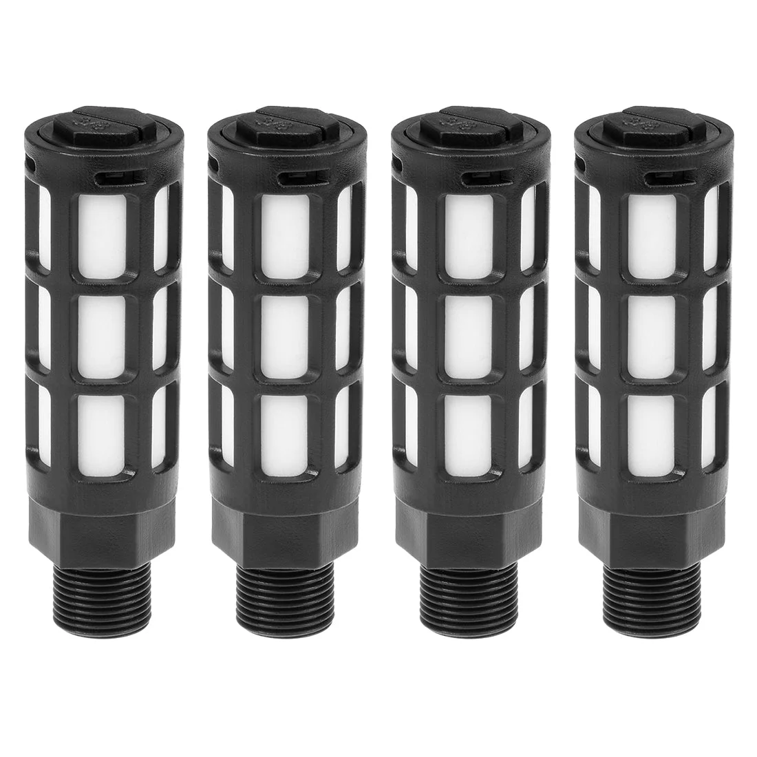 Plastic Pneumatic Muffler Exhaust Air Line Silencer 3/8 PT Black, 4pcs