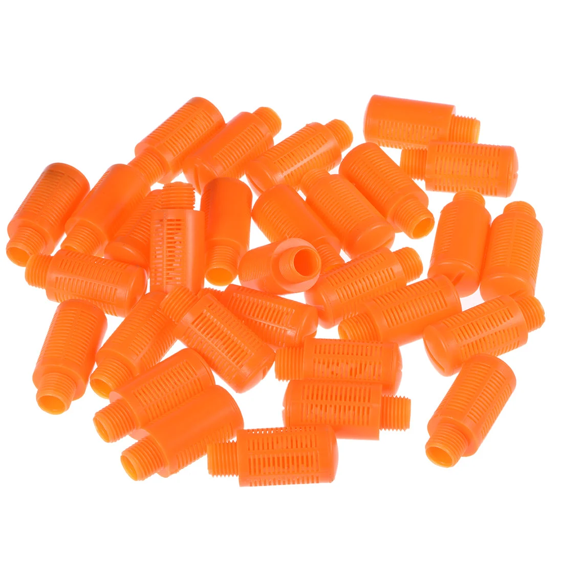 Uxcell Plastic Pneumatic Muffler Exhaust Air Line Silencer 1/4 PT Orange 30pcs