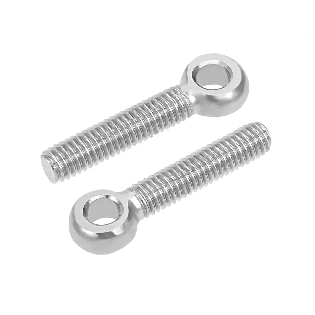 M6 x 30mm 304 Stainless Steel Machine Shoulder Lift Eye Bolt Rigging 12pcs Silver Tone