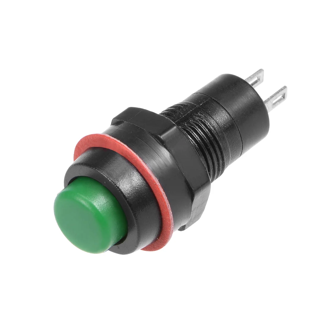 10pcs 10mm Latching Type Mini Push Button Switch Green Round Button SPST NO