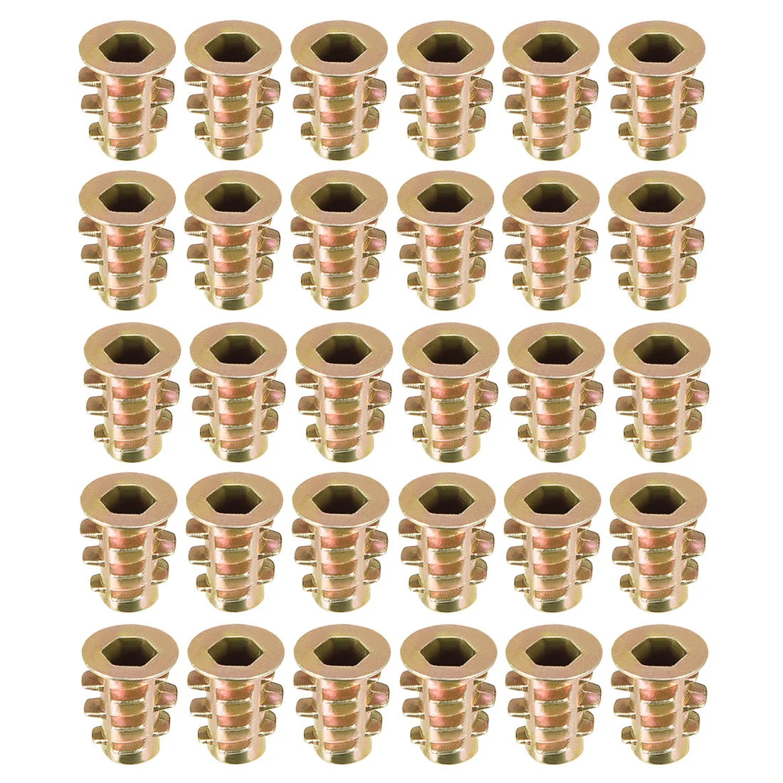 Threaded Insert Nuts Zinc Alloy Hex Socket M4 Internal Threads 10mm L 30X