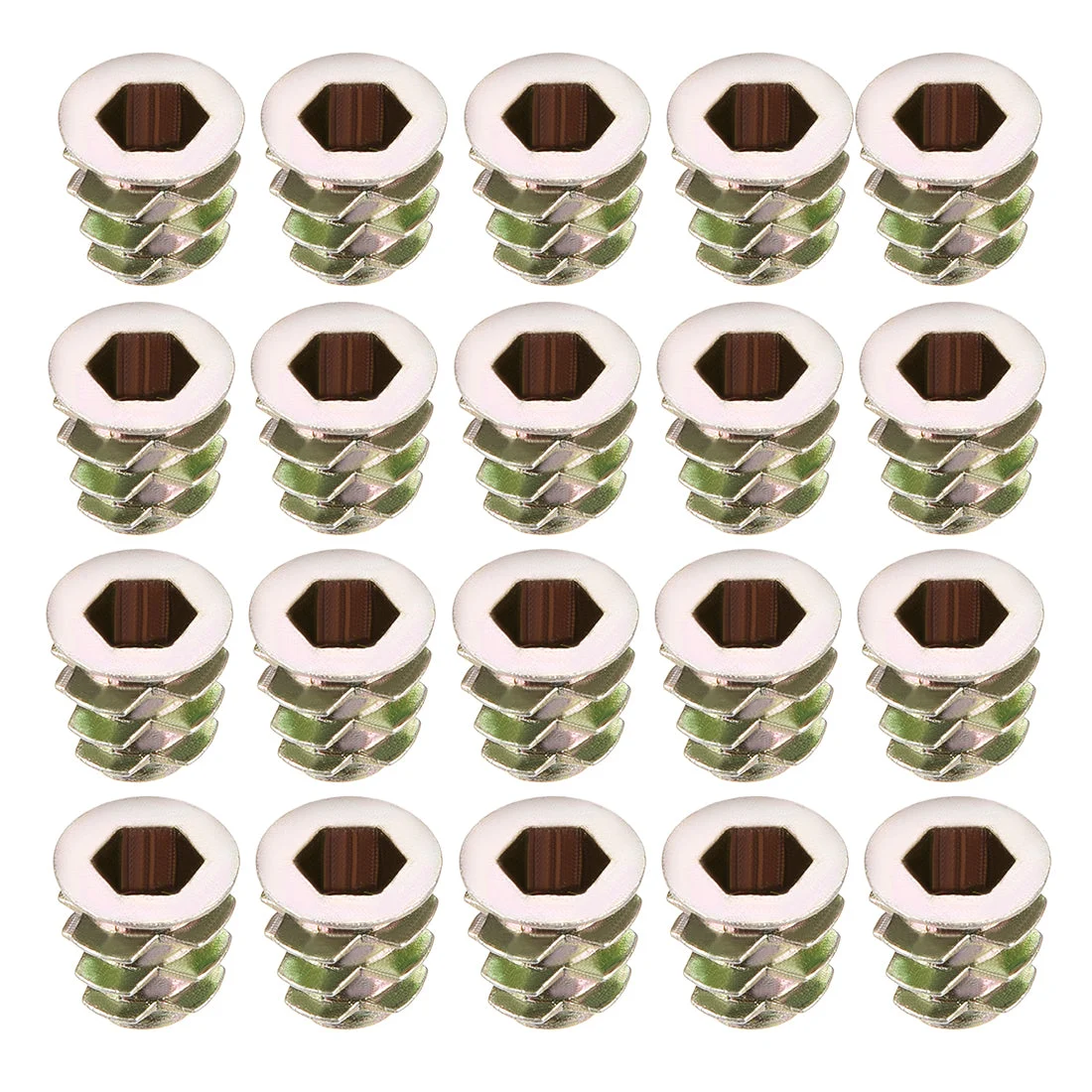 Threaded Insert Nuts Zinc Alloy Hex Socket M5 Internal Threads 10mm L 20X