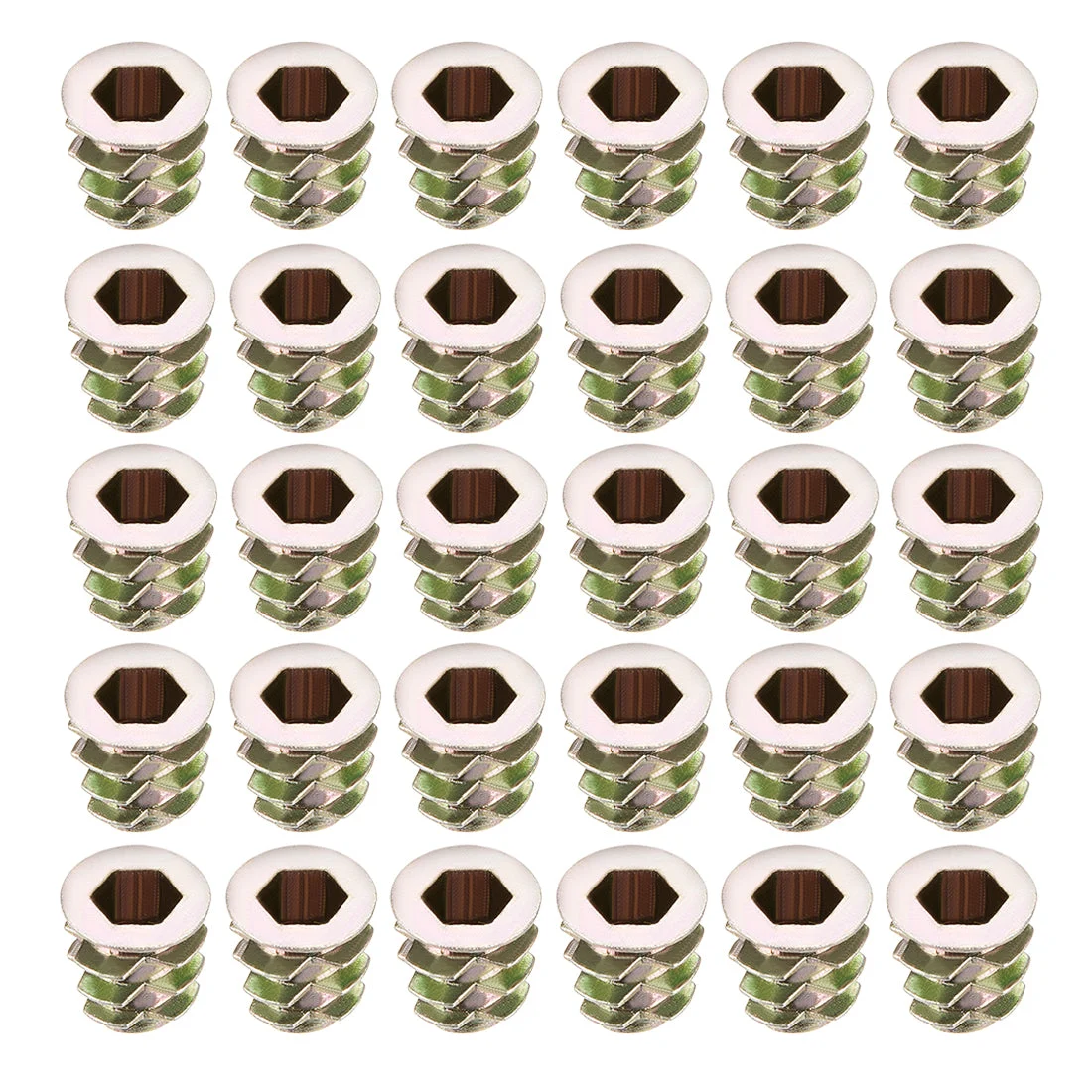 Threaded Insert Nuts Zinc Alloy Hex Socket M5 Internal Threads 10mm L 30X