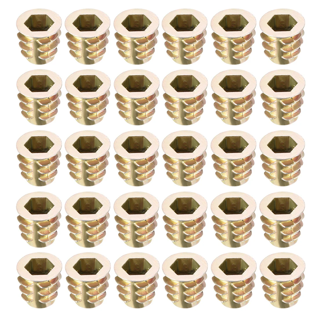 Threaded Insert Nuts Zinc Alloy Hex Socket M6 Internal Threads 10mm L 30X