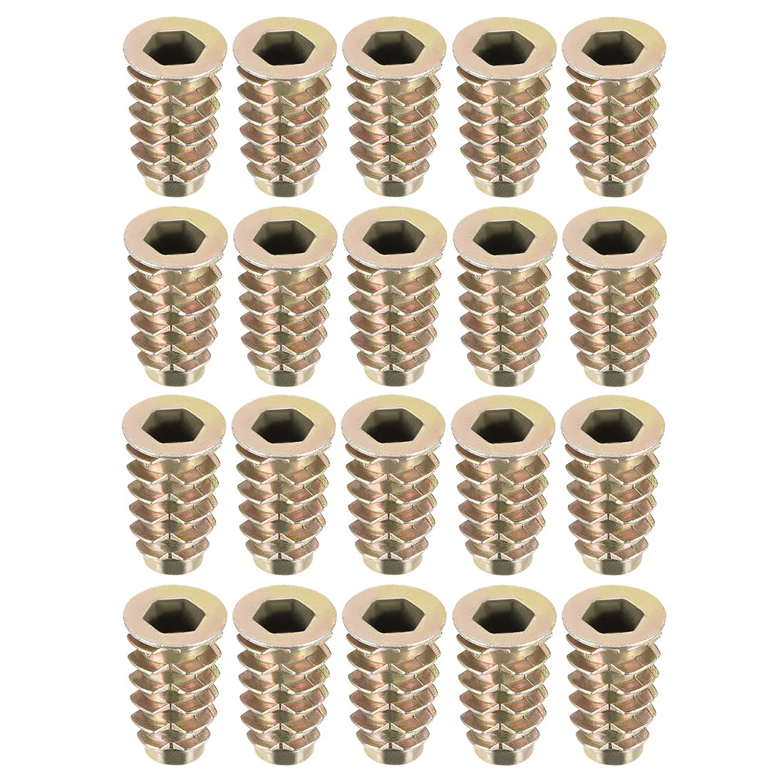 Threaded Insert Nuts Zinc Alloy Hex Socket M6 Internal Threads 19mm Length 20pcs