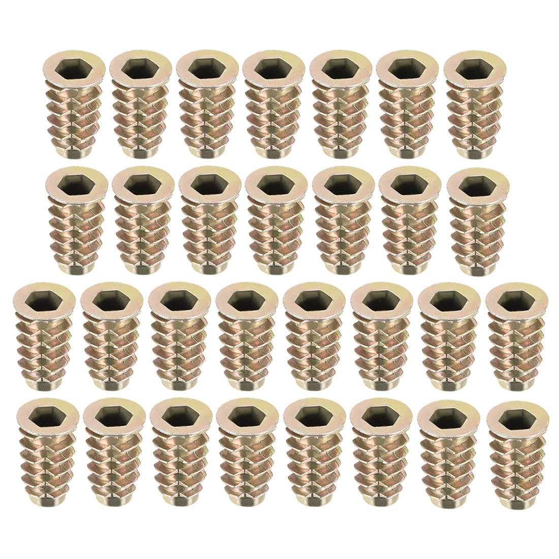 Threaded Insert Nuts Zinc Alloy Hex Socket M6 Internal Threads 19mm L 30X