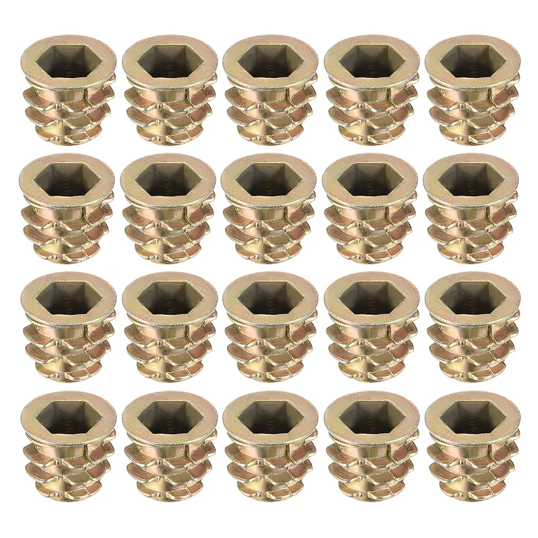 Threaded Insert Nuts Zinc Alloy Hex Socket M8 Internal Threads 12mm L 20pcs