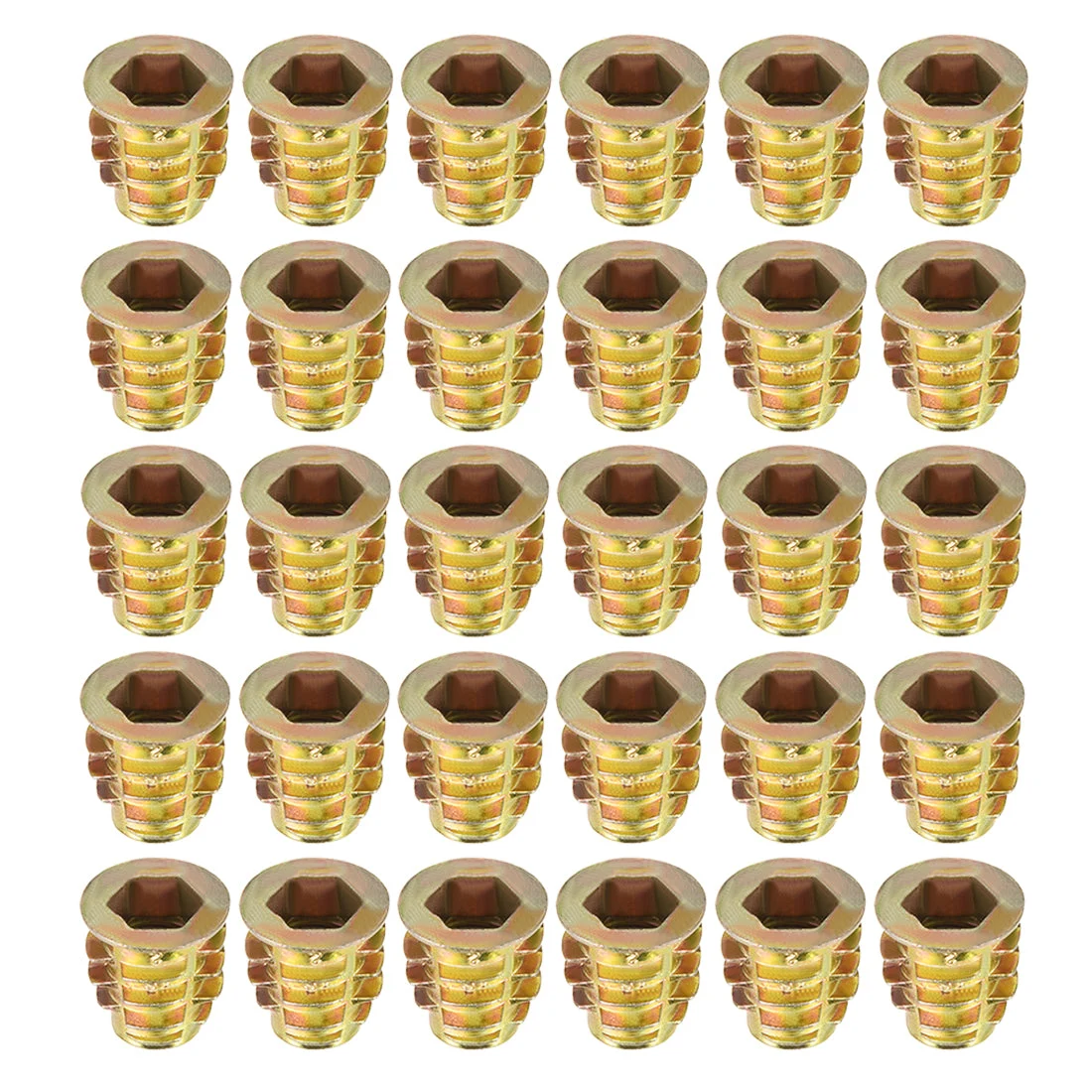 Threaded Insert Nuts Zinc Alloy Hex Socket M8 Internal Threads 15mm Length 30pcs