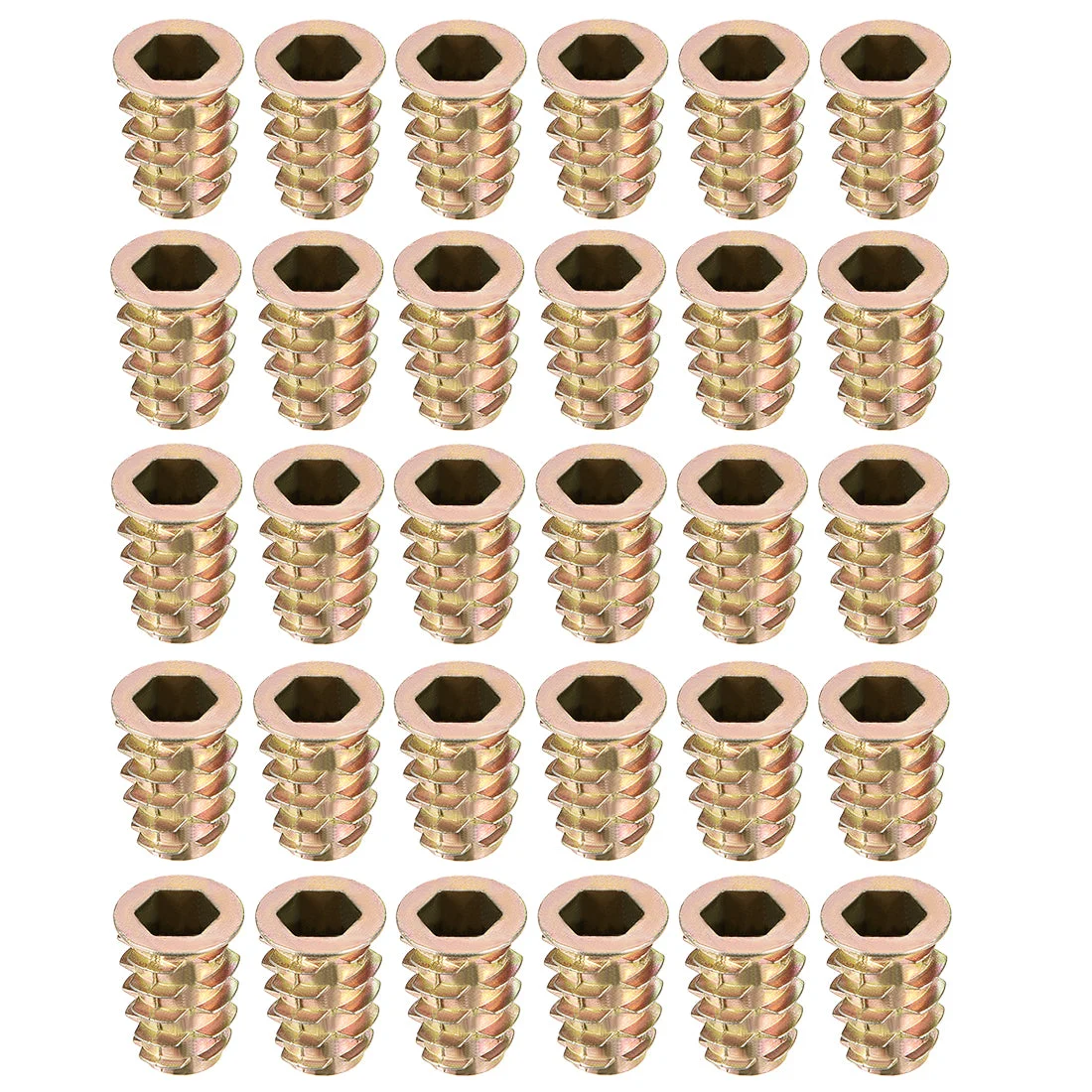 Threaded Insert Nuts Zinc Alloy Hex Socket M8 Internal Threads 20mm Length 30pcs